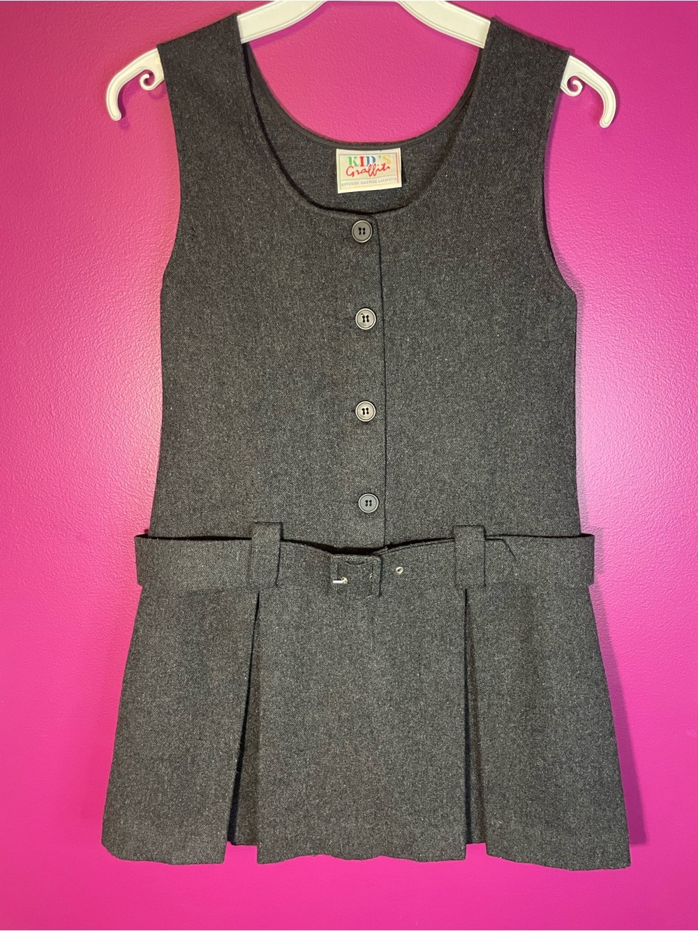 Vintage Kid’s Graffiti Dark Heather Gray/Charcoal Jumper Size Girls 6-10